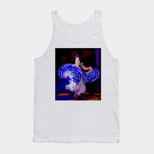 Flamenco in Blue Tank Top